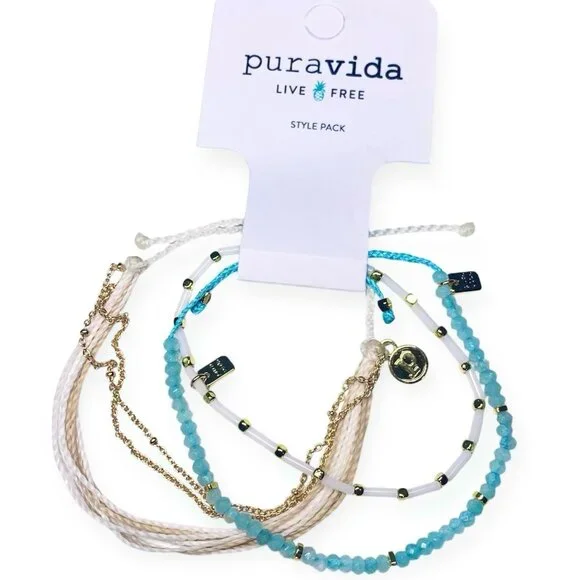 Pura Vida—Limited Edition 3pc Bracelet Style Pack *NWT* + Sticker Set - Picture 2 of 5